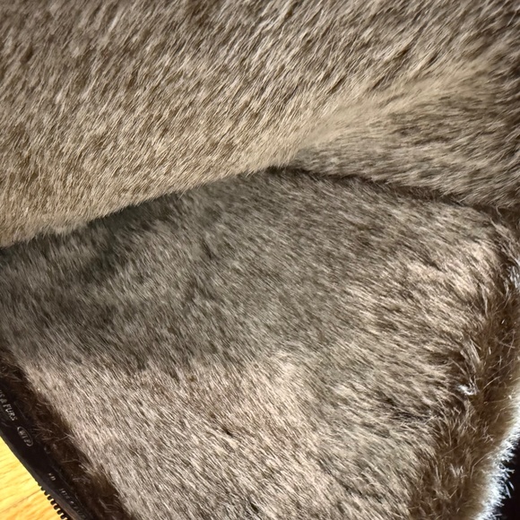 Sleek Deep Brown Suede Faux Fur Trim Boots - Picture 12 of 12